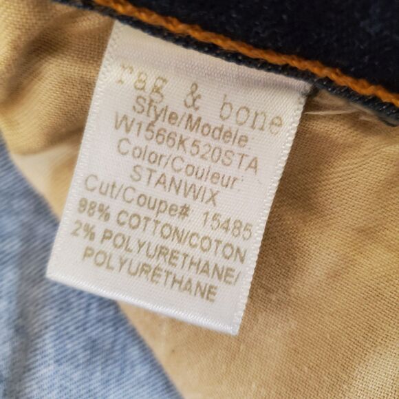 Rag & bone 10 inch Capri Cropped High Rise Jeans in Stanwix Dark Wash Sz 30 - Picture 8 of 9